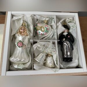 Inge-Glas Wedding Ornament Set with Bride and Groom